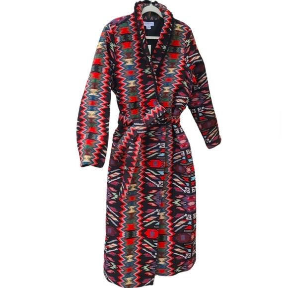 NEVER FULLY DRESSED 🏷️NWT Bright Native Tribal Ikat Embroidry Blanket Coat XL - Picture 9 of 14